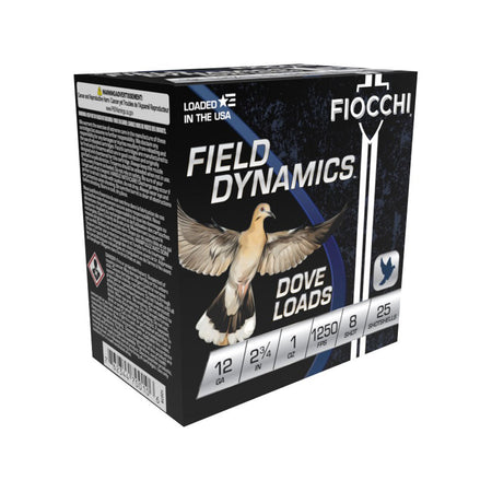 Fiocchi 12GT8 Field Dynamics Dove & Quail 12 Gauge 2.75" 1oz 8 Shot 1250 fps