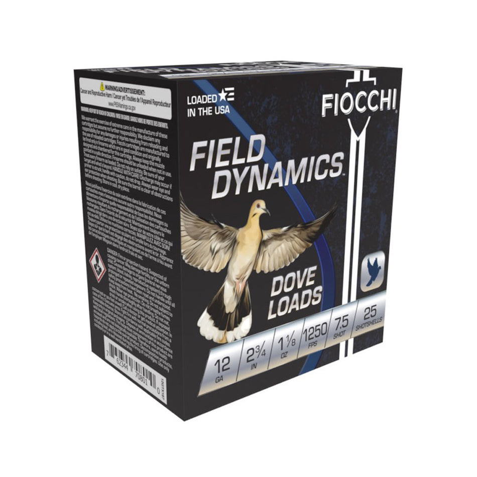 Fiocchi Field Dynamics Dove & Quail 12 Gauge 2.75 in / 2.75 in #7.5 1-1/8 oz