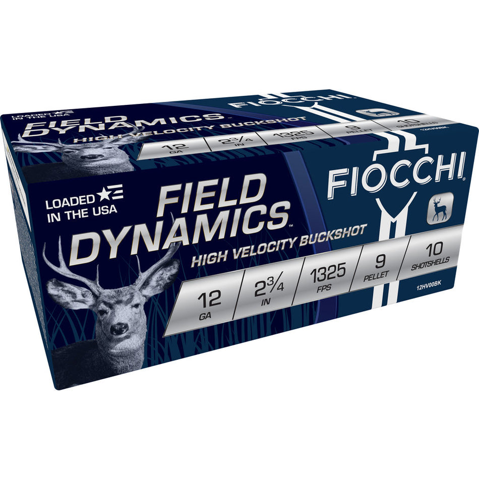 Fiocchi 12 Gauge 12HV9P Field Dynamics Hunting 2.75" 00 Buck Shot