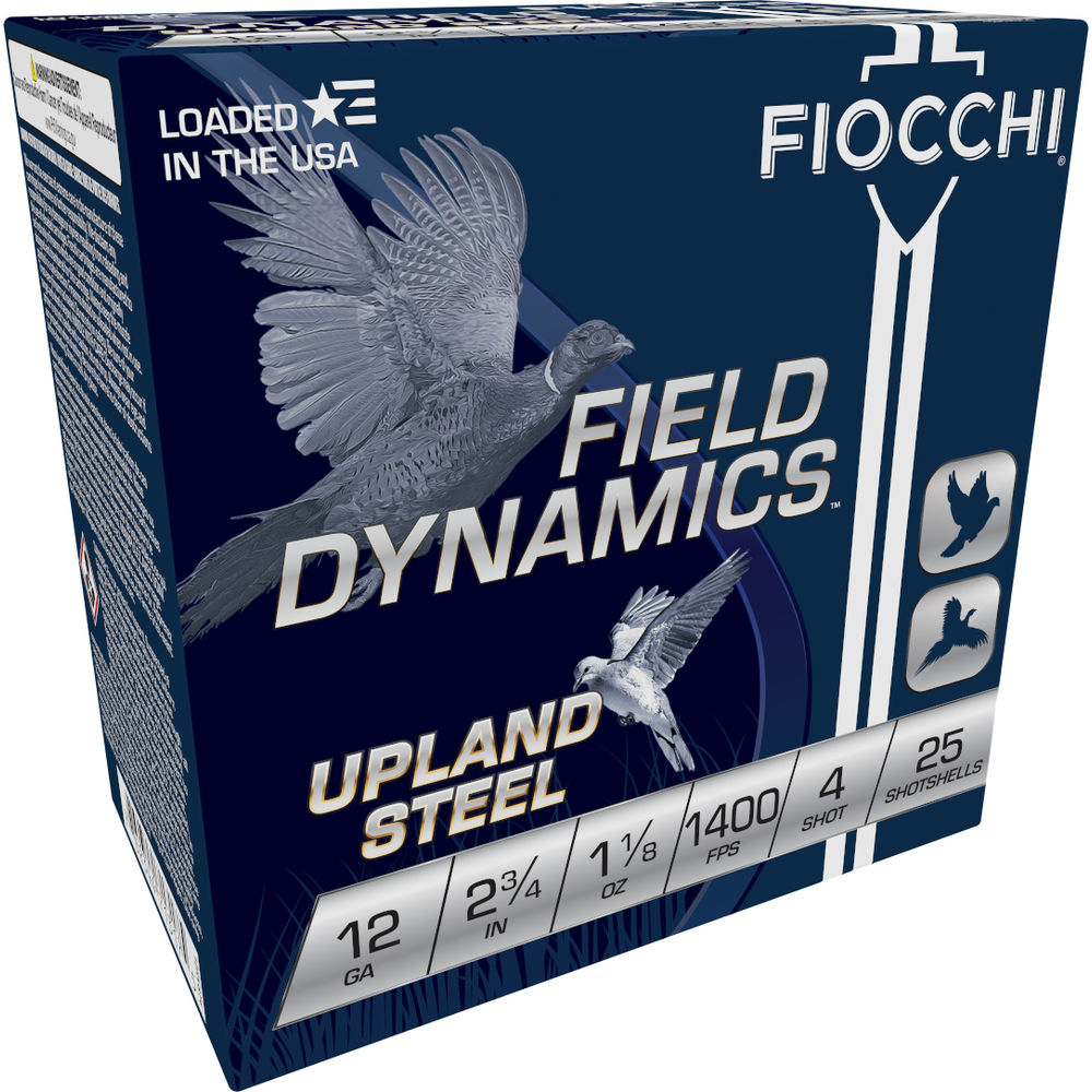 Fiocchi 12HVST4 Field Dynamics Upland Steel 12 Gauge 2.75" 1-1/8oz 4 Shot 1400 fps