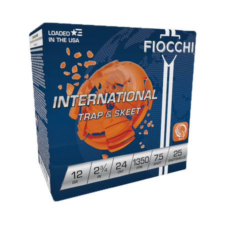 Fiocchi 12 Gauge 12IN2475 Exacta Target International Trap & Skeet 2.75" 7.5 Shot
