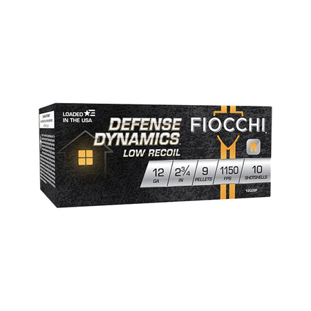 Fiocchi 12LE9P Defense Dynamics Low Recoil 12 Gauge 2.75"  1 Buck Shot 1150 fps
