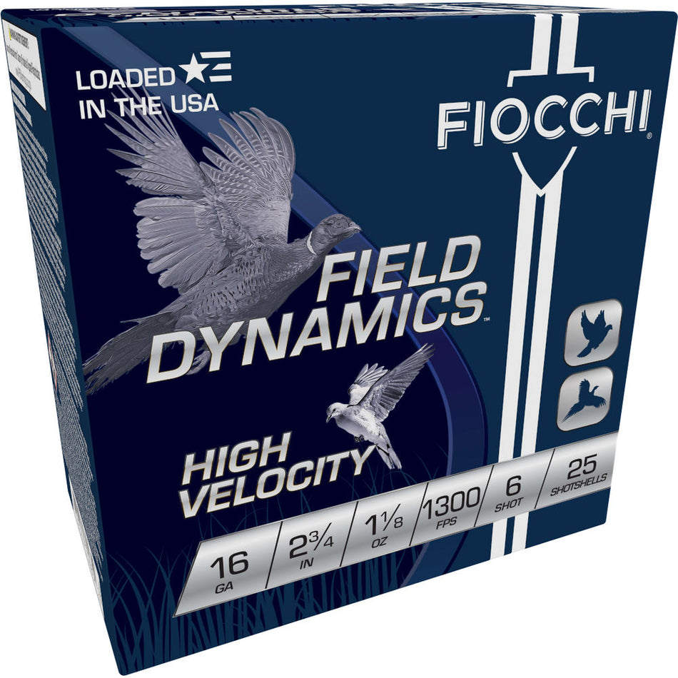 Fiocchi 16HV6 Field Dynamics High Velocity 16 Gauge 2.75" 1-1/8oz 6 Shot 1300 fps