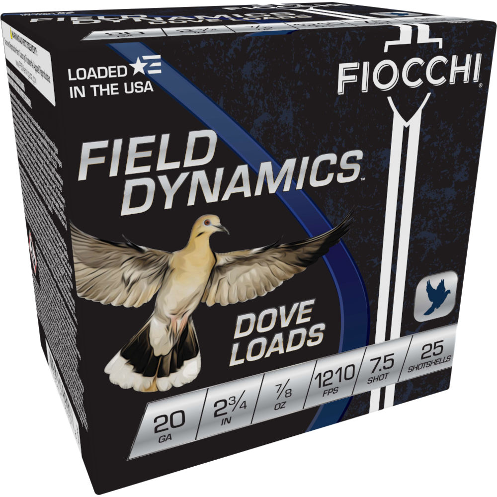 Fiocchi Field Dynamics Dove & Quail 20 Gauge 2.75 in / 2.75 in #7.5 7/8 oz