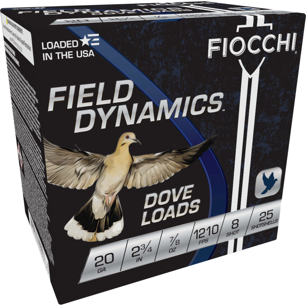 Fiocchi 20GT8 Field Dynamics Dove & Quail 20 Gauge 2.75" 7/8oz 8 Shot 1210 fps