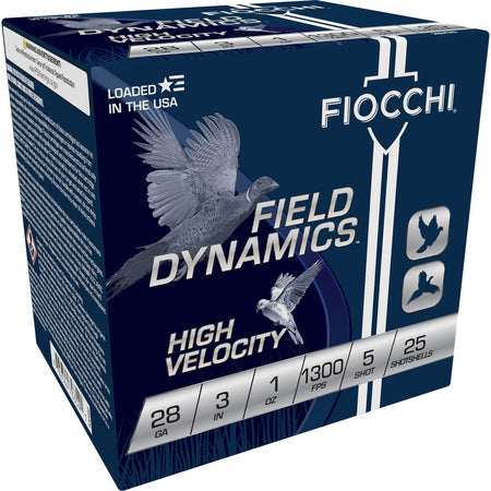 Fiocchi 283HV5 Field Dynamics High Velocity 28 Gauge 3" 1oz 5 Shot 1300 fps