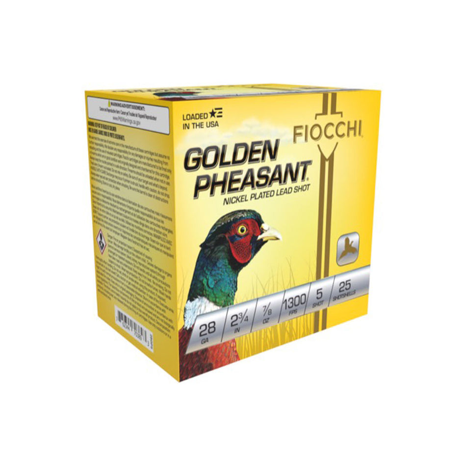 Fiocchi 28GP5 Golden Pheasant Extrema 28 Gauge 2.75" 7/8oz 5 Shot 1300 fps
