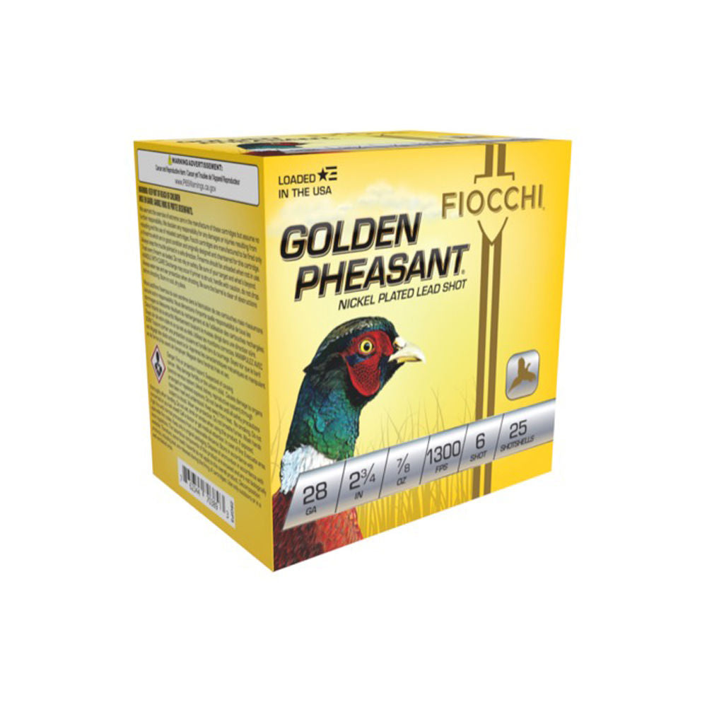 Fiocchi 28GP6 Golden Pheasant Extrema 28 Gauge 2.75" 7/8oz 6 Shot 1300 fps