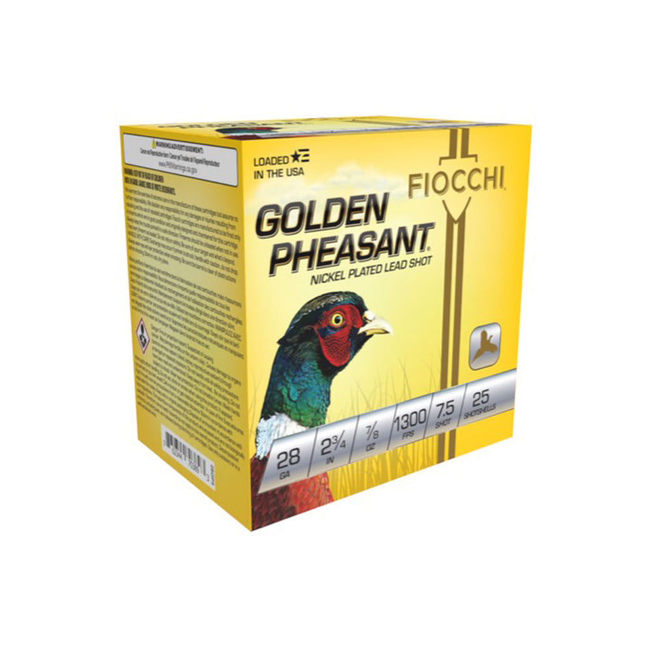 Fiocchi 28GP75 Golden Pheasant Extrema 28 Gauge 2.75" 7/8oz 7.5 Shot 1300 fps