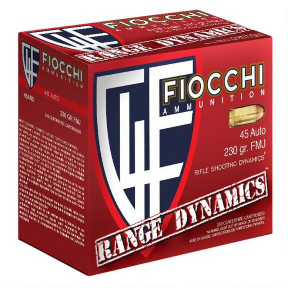 Fiocchi Range Dynamics Range Pack .45 ACP/Auto 230 gr FMJ ammo