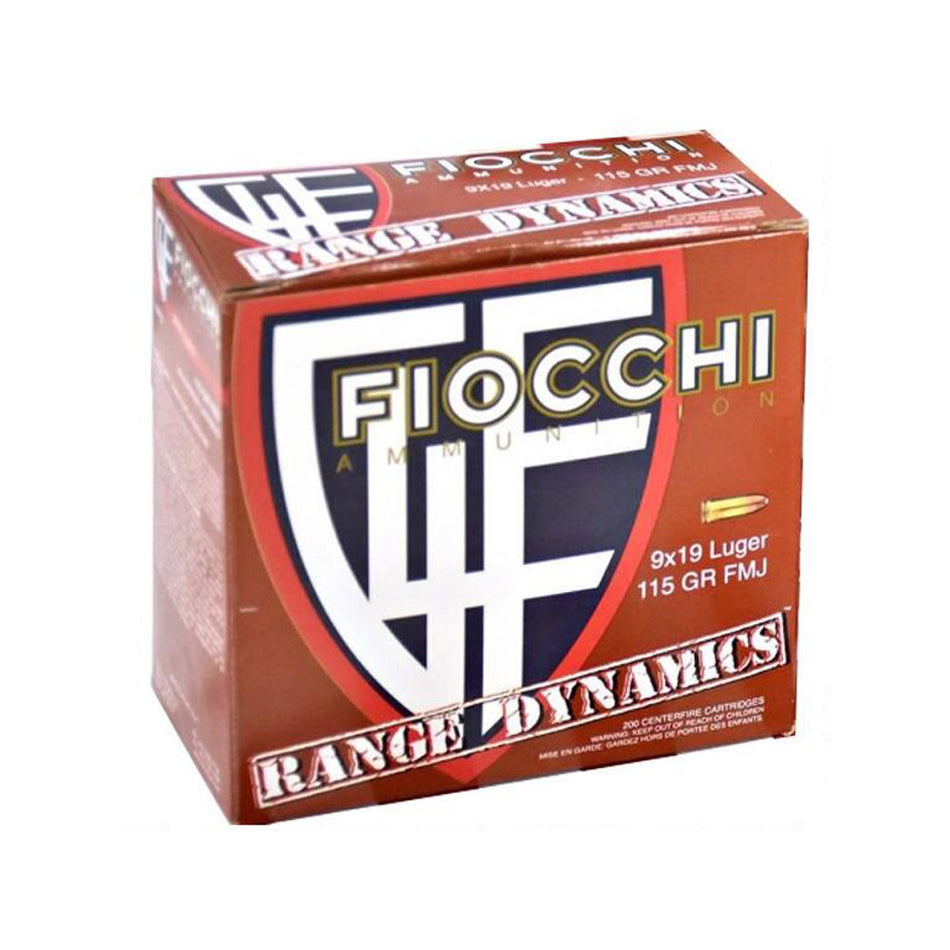 Fiocchi Range Dynamics Range Pack 9mm Luger / Parabellum 115 gr FMJ ammo