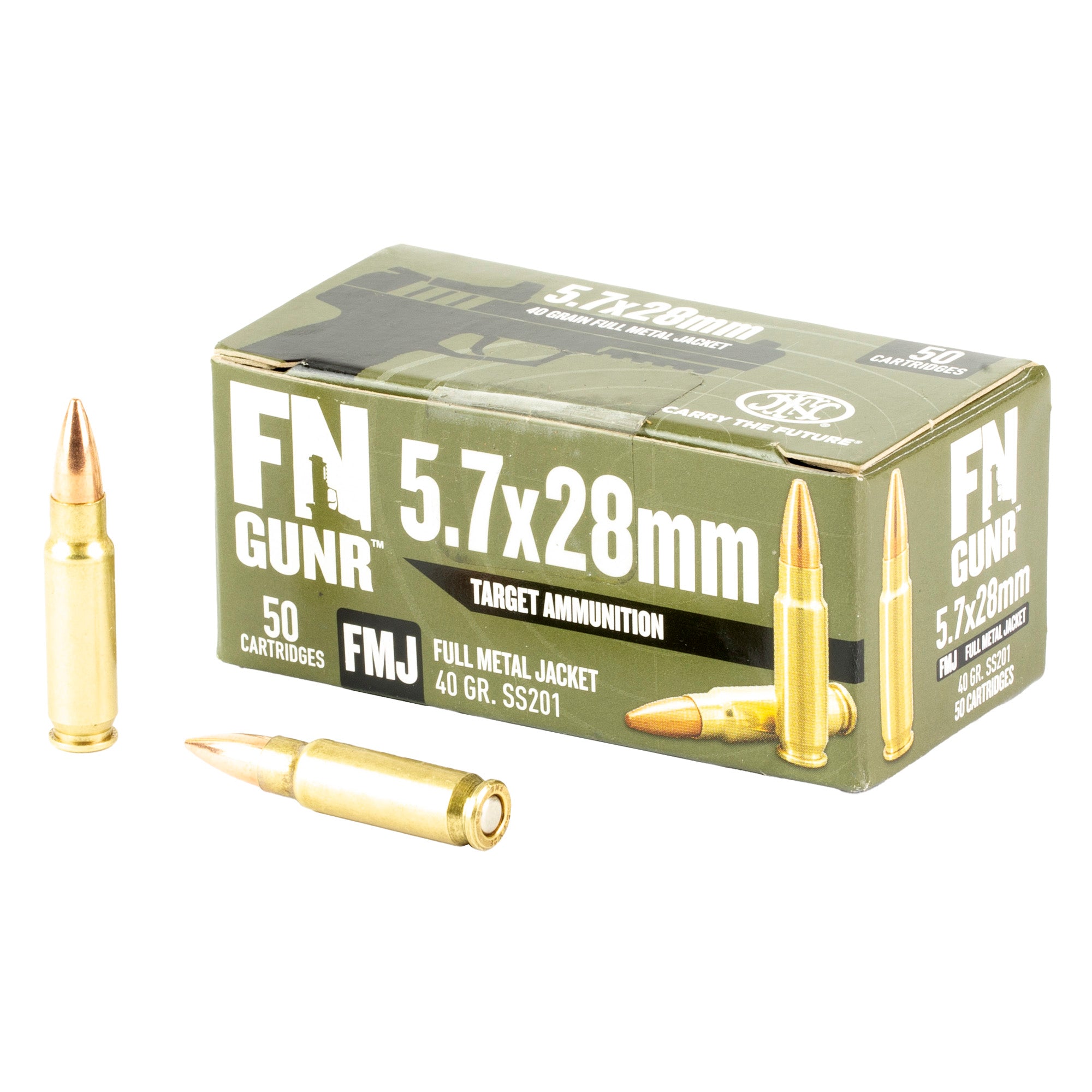 FN 10700032 Gunner Target Full Metal Jacket FMJ 40 Grain 5.7x28mm FN