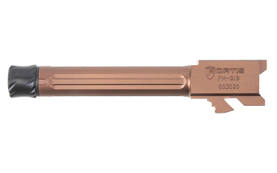 Fortis Manufacturing Match Grade Threaded Fluted Barrel 9MM 4" for Glock 19 Gen 1-5 and 19X Copper Finish FM-G19-TB-CPPR
