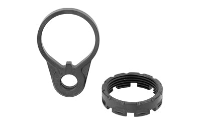 Fortis Manufacturing Billet Castle Nut and QD End Plate Combo for AR-15, Black Anodized