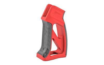 Fortis Manufacturing Torque Skeletonized Pistol Grip with Carbon Fiber for AR Rifles, Red Anodized