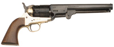 Traditions 1851 Navy Black Powder Revolver 36 Cal Brass Frame 7.5" Blued Octagonal Barrel Walnut Grip