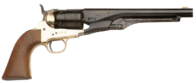 Traditions 1860 Army Black Powder Revolver 44 Cal Brass Frame 8" Blued Round Barrel Walnut Grip