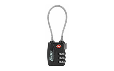 Firearm Safety Devices Corporation TSA Lock with Steel Cable, Black TSA380RCB