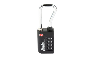 Firearm Safety Devices Corporation Resettable 4-Dial TSA Combination Lock, Steel Shackle, Black