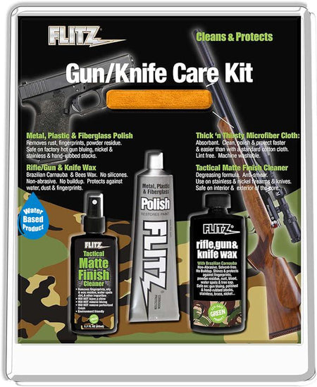 Flitz Gun & Knife Care Kit with Cleaner Polish and Wax