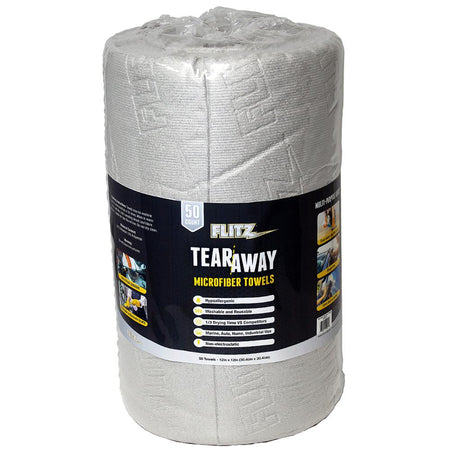Flitz Tear-Away Microfiber Polishing Cloths 12"x12" Grey, 50-Count