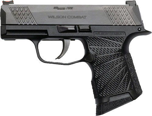 Wilson Combat SIGWCP3659B P365 9mm Luger 10+1 (2) 3.10", Black, X-Tac Pattern Serrated Slide, Polymer Frame, Sunburst Grips, Fiber Optic Sights, Standard Trigger
