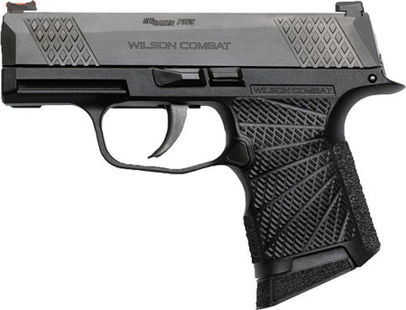 Wilson Combat SIGWCP3659B P365 9mm Luger 10+1 (2) 3.10", Black, X-Tac Pattern Serrated Slide, Polymer Frame, Sunburst Grips, Fiber Optic Sights, Standard Trigger