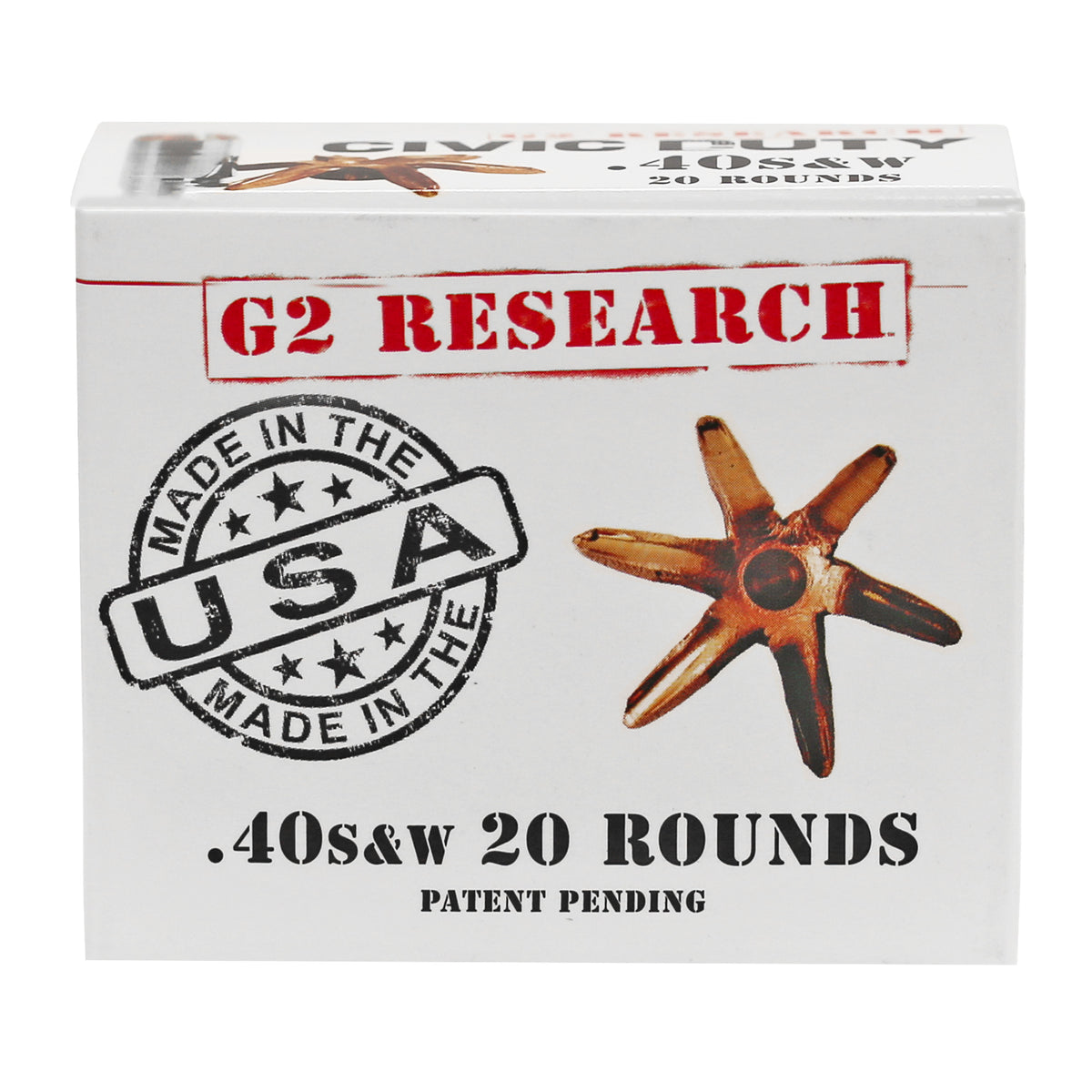 G2 Research Civic Duty .40 S&W 122 gr Solid ammo
