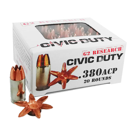 G2 Research G00621 Civic Duty Copper Expansion Projectile  64 Grain .380 ACP/Auto