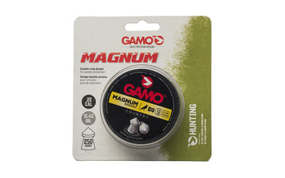 Gamo Magnum Spire Point Double Ring .22 Caliber Airgun Pellets, Pointed Nose, 250 Count Tin