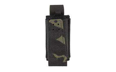 GBRS Group Single Pistol Magazine Pouch, MultiCam Black, MOLLE/Belt Compatible, Fits 1 Pistol Mag