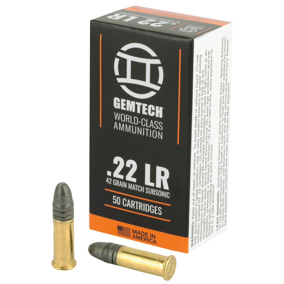 Gemtech Subsonic .22 Long Rifle 42 gr Solid ammo