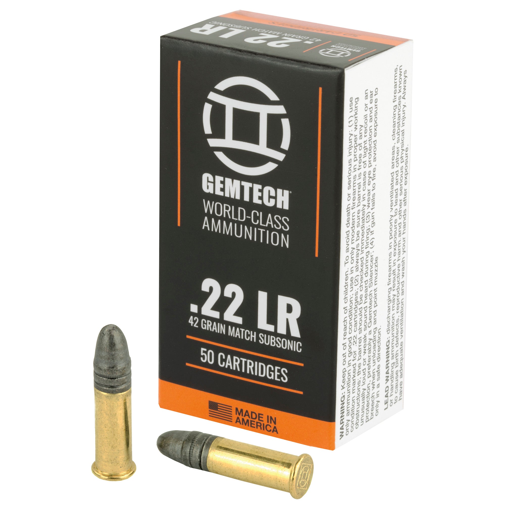 Gemtech Subsonic .22 Long Rifle 42 gr Solid ammo