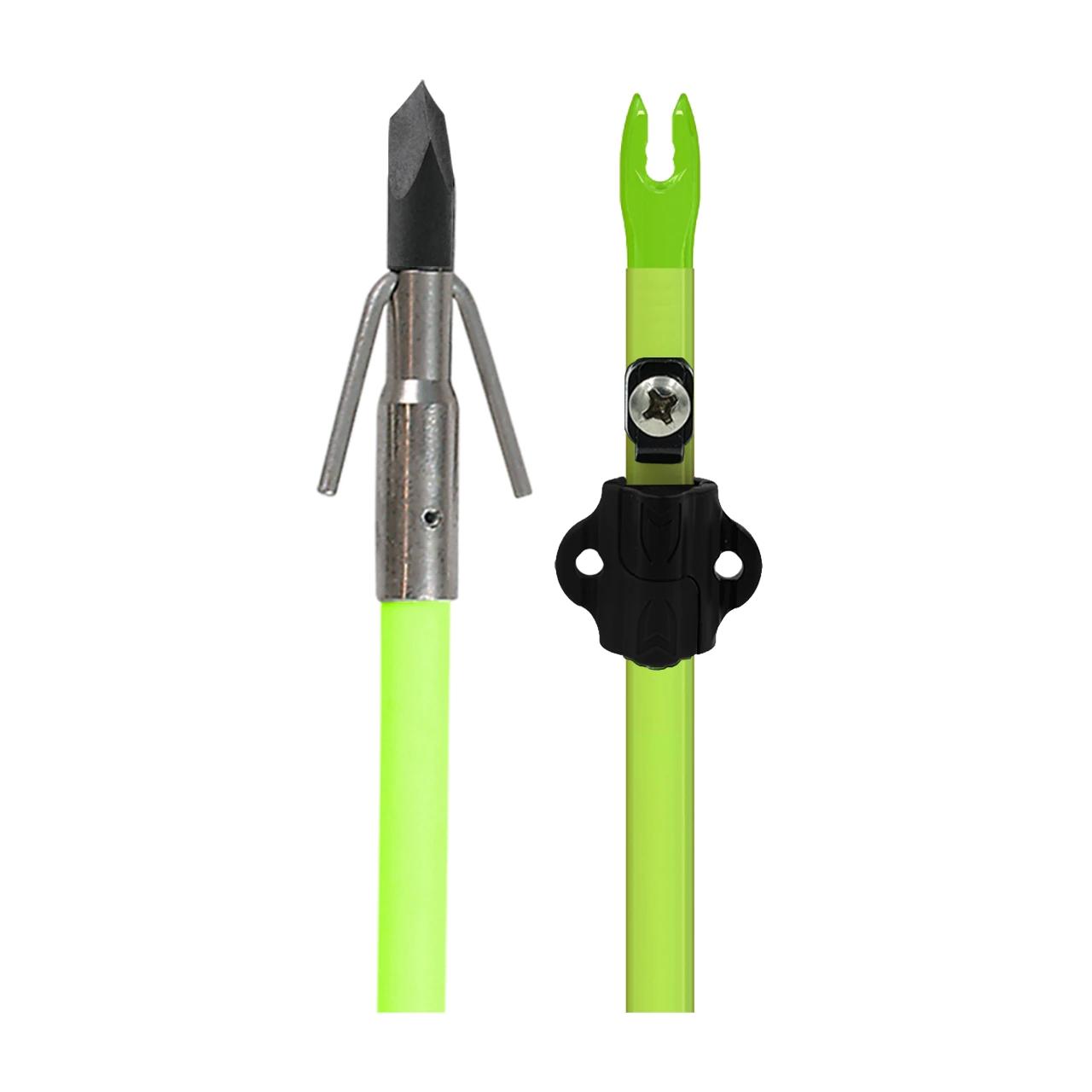 Muzzy Classic Chartreuse Bowfishing Arrow with Carp Point and Safety Slide