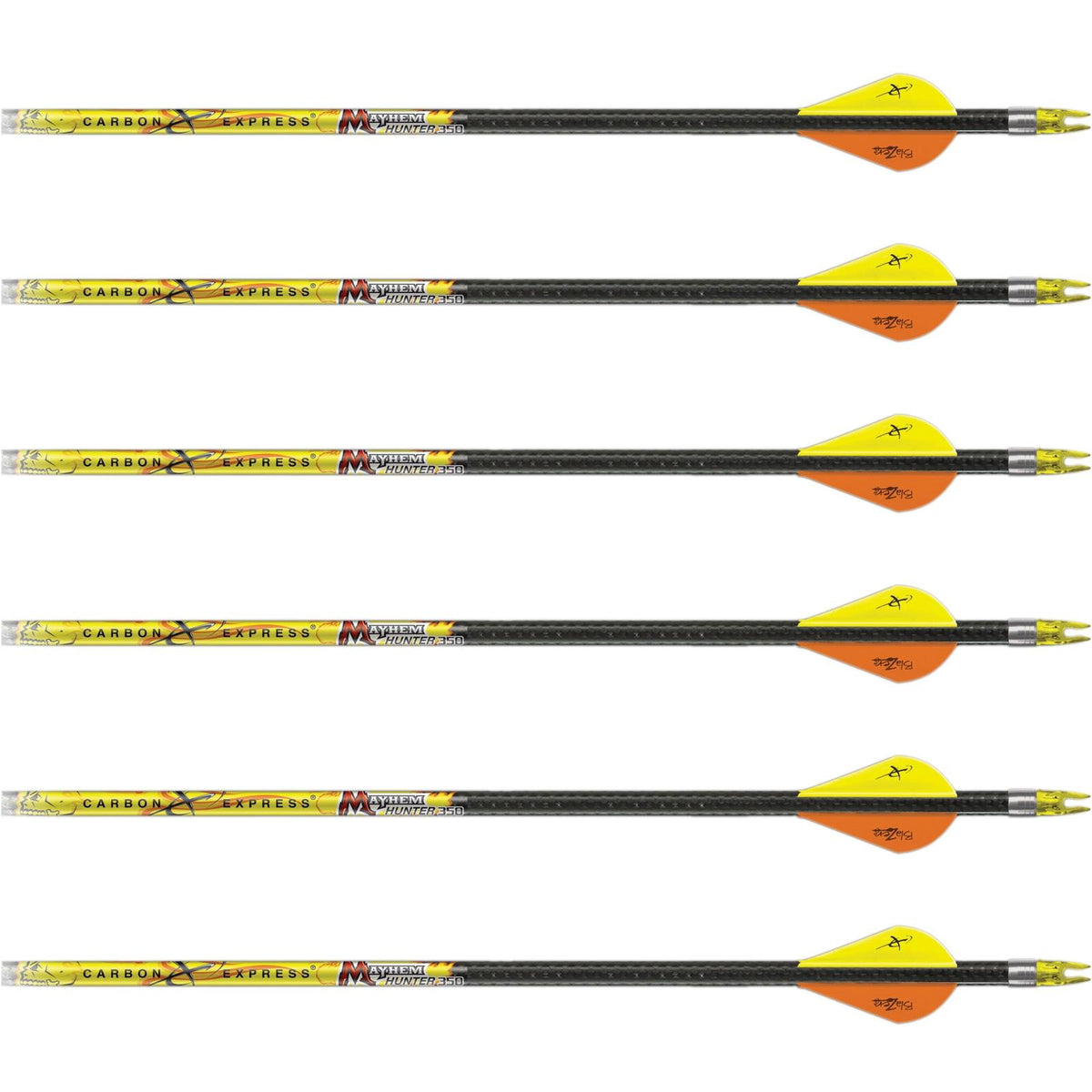 Carbon Express Mayhem Crossbow Bolts 6-Pack with Moon and Flat Nocks