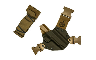 GunfightersINC Kenai Chest Holster Kydex Shell Nylon Harness 5" 1911 Government No Rail Gray/Coyote RH KN-1911G-040221