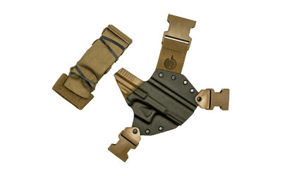 GunfightersINC Kenai Chest Holster Kydex Shell Nylon Harness Fits Glock 17/22 Gray Shell Coyote Brown RH KN-G17O-040221