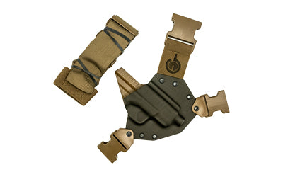 GunfightersINC Kenai Chest Holster for Springfield Hellcat, Kydex Shell, Nylon Harness, Gray/Coyote Brown, Right Hand KN-HELLCAT-040221