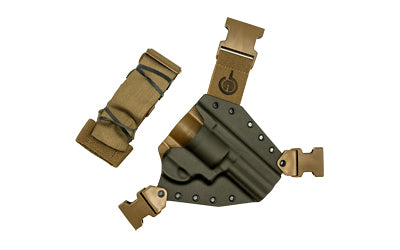 GunfightersINC Kenai Chest Holster for Smith & Wesson N-Frame Revolver, Kydex Shell, Gray/Coyote Brown Nylon Harness, Right Hand