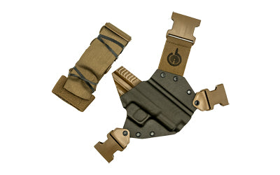 GunfightersINC Kenai Chest Holster for Springfield XDM, Kydex Shell, Nylon Harness, Gray/Coyote Brown, Right Hand