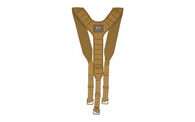 Grey Ghost Gear UGF 3 Point Suspender Harness, Coyote, Laser-Cut Laminate Nylon, MOLLE/PALS Compatible, For UGF Battle Belt 9037-14