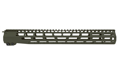 Grey Ghost Precision MLOK Handguard, 15", Fits AR-15, Anodized, Olive Drab Green GGP55615HGOD