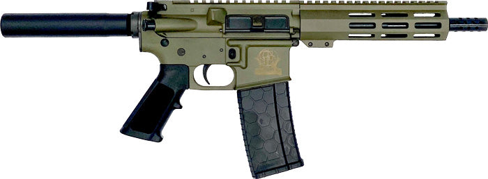 GLFA AR15 PISTOL 223 WYLDE 7.5" NITRIDE BARREL OD GREEN