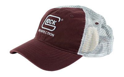 Glock AP95881 Relaxed Maroon Mesh Snapback Hat with Embroidered Logo