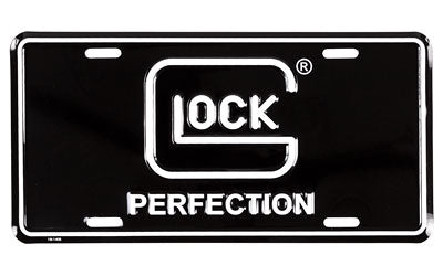 GLOCK OEM Perfection Logo License Plate, Black and White, Standard 6x12 Inch Size AS00042
