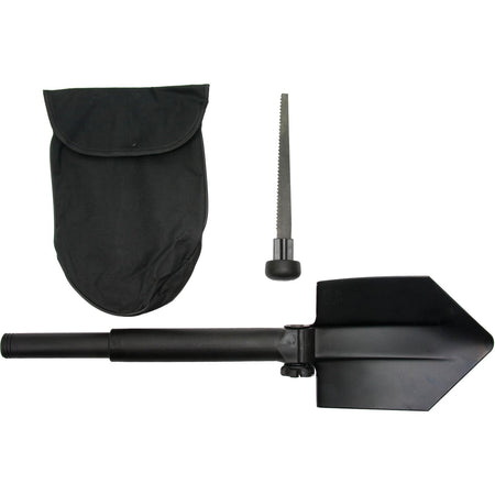 Glock ET17070 Folding Entrenching Tool Three-Position Adjustment with Saw and Nylon Pouch, Black Polymer