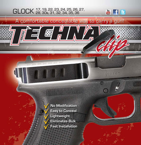 Techna Clip Handgun Retention Clip for Glock 20 21 21SF 29 and More
