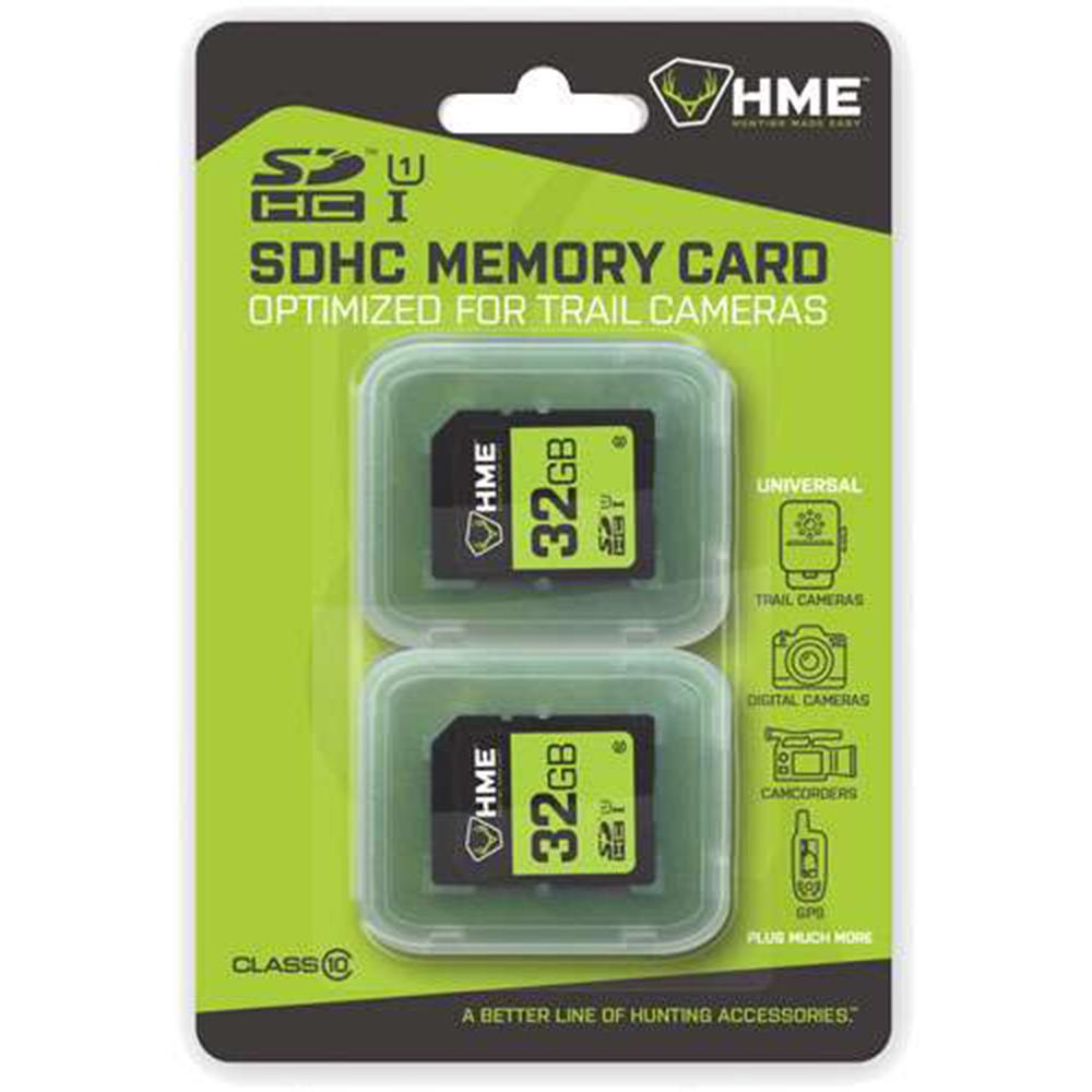 HME 32GB SDHC Memory Cards 2-Pack for Trail Cameras and Devices