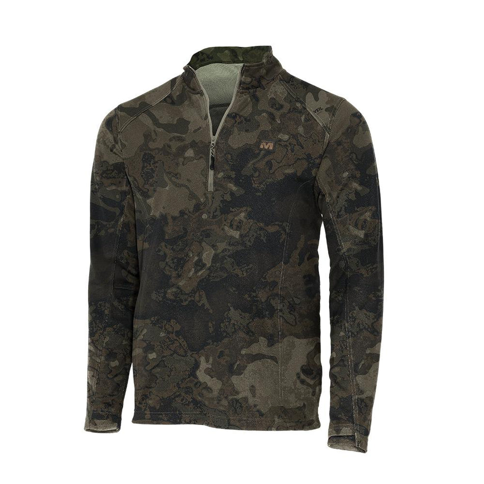 Muddy DV8 Quest Midweight Quarter Zip Hunting Sweatshirt Veil Canyon Grey Large