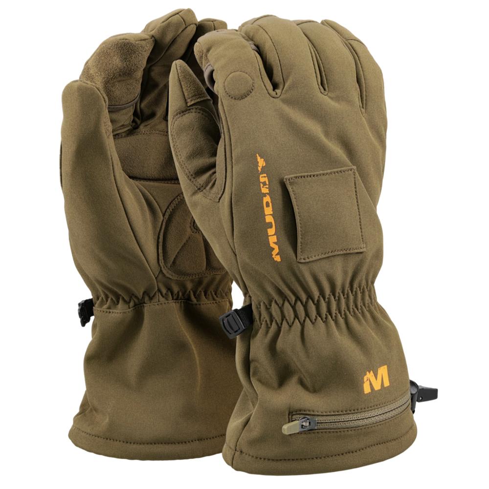 Muddy Nucleus Heated Softshell Hunting Gloves Brown Clay Large
